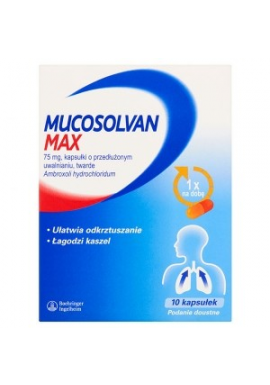 Mucosolvan Max 10 kapsulek o przedluzonym uwalnianiu