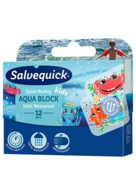 Plastry Salvequick, Aqua Block Kids, 12 sztuk