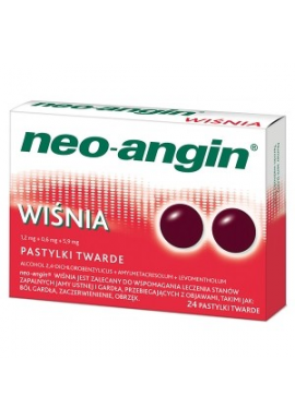 Neo-Angin wiśnia 24 tabletki do ssania