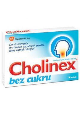Cholinex bez cukru 150mg 16 pastylek do ssania