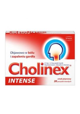 Cholinex Intense, smak jezynowy, 20 tabletek
