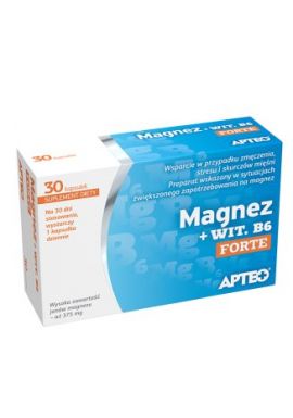 Apteo Magnez + Witamina B6 Forte, 30 kapsulek