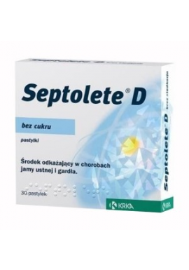 Septolete D bez cukru, 30 pastylek do ssania