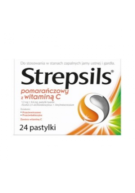 Strepsils pomarańczowy 
z witaminą C 24 sztuki