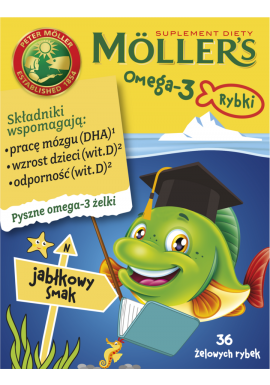 Tran Mollers Omega-3 Rybki jabłkowe 36sz