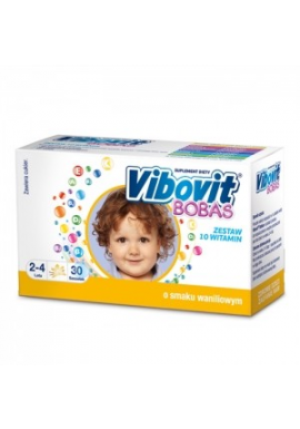 Vibovit Bobas dla dzieci 
w wieku od 2 do 4 lat smak 
waniliowy 30 saszetek