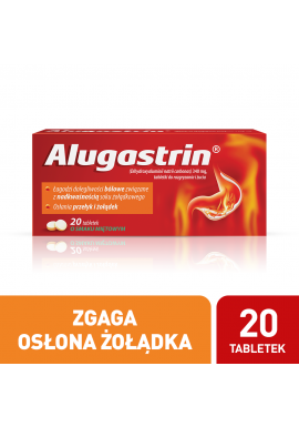 Alugastrin, 20 tabletek do rozgryzania i zucia