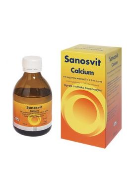 Calcium Sanosvit, syrop o smaku bananowym, 150 ml 