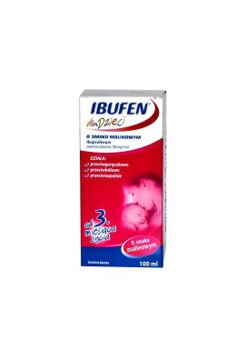 Ibufen 100mg/5ml  dla dzieci od 3 miesiaca smak malin 100ml