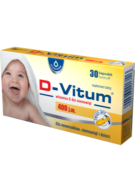 D-Vitum, witamina D dla niemowlat 400 j.m., 30 kapsulek 
